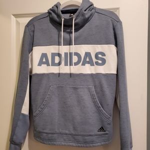 Adidas Blue (grayish blue) cowl neck hoodie Large